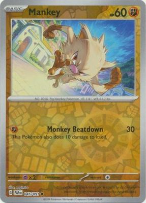 Mankey - 045/091 - Common Reverse Holo Scarlet &amp; Violet: Paldean Fates Reverse Holo Singles