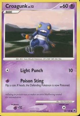 Croagunk - 60/100 - Common
Diamond &amp; Pearl: Majestic Dawn Singles