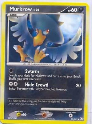 Murkrow - 90/123 - Common
Diamond &amp; Pearl: Mysterious Treasures Singles