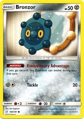 Bronzor - 100/181 - Common
Sun &amp; Moon: Team Up Singles