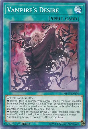 Vampire&#39;s Desire - MP19-EN240 - Common 1st Edition
Yu-Gi-Oh! 2019 Mega-Tins: Gold Sarcophagus Tin Mega Pack Singles (Espanol)