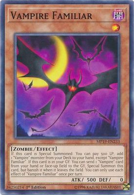 Vampire Familiar - MP19-EN233 - Common 1st Edition
Yu-Gi-Oh! 2019 Mega-Tins: Gold Sarcophagus Tin Mega Pack Singles (Espanol)