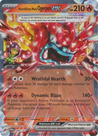 SJ Hearthflame Mask Ogerpon ex - 040/167 - Ultra Rare Scarlet and Violet: Twilight Masquerade Singles