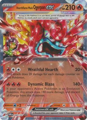 Hearthflame Mask Ogerpon ex - 040/167 - Ultra Rare Scarlet and Violet: Twilight Masquerade Singles