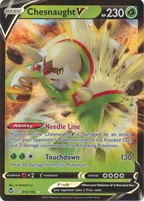 Chesnaught V - 015/195 - Ultra Rare Sword &amp; Shield: Silver Tempest Singles