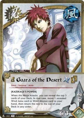 Gaara of the Desert [Kazekage&#39;s Power] - 1357 - Rare
Naruto: Tournament (Chibi) Pack 4