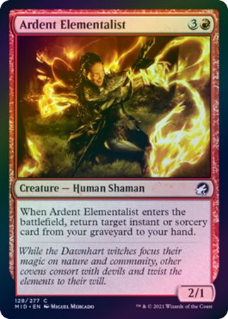 Ardent Elementalist 128/277 - Foil Innistrad: Midnight Hunt Foil Singles (Español)