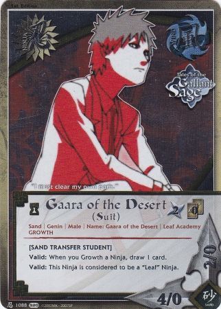 GA Gaara of the Desert (Suit) - 1088 - (Foil/Platinum Lettering) Promo Naruto CCG Promos Foil