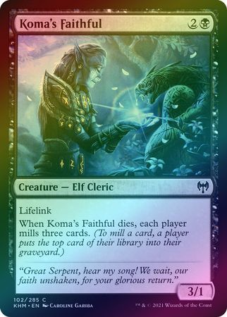Koma&#39;s Faithful 102/285 - Foil Kaldheim Foil Singles