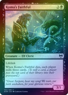 Koma&#39;s Faithful 102/285 - Foil Kaldheim Foil Singles