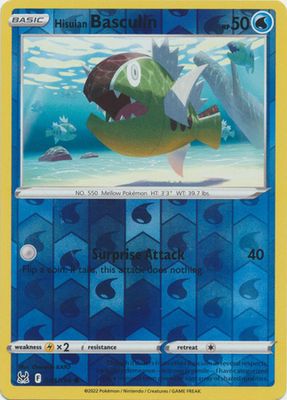 Hisuian Basculin - 044/196 - Common Reverse Holo
Sword &amp; Shield: Lost Origin Reverse Holo Singles