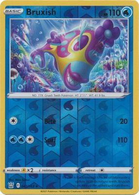 Bruxish - 043/163 - Uncommon Reverse Holo
Sword &amp; Shield: Battle Styles Reverse Holo Singles