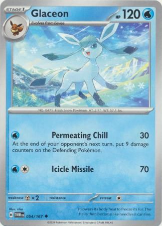 Glaceon - 054/167 - Uncommon Scarlet and Violet: Twilight Masquerade Singles