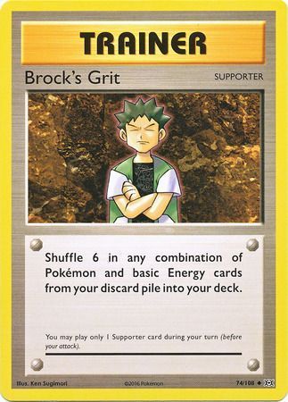 Brock&#39;s Grit - 74/108 - Uncommon XY: Evolutions Singles
