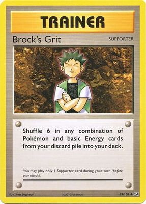 Brock&#39;s Grit - 74/108 - Uncommon XY: Evolutions Singles