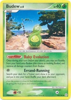 Budew - 43/130 - Uncommon
Diamond &amp; Pearl (Base Set) Singles