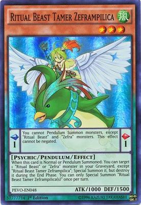 Ritual Beast Tamer Zeframpilica - PEVO-EN048 - Super Rare 1st Edition Pendulum Evolution Singles