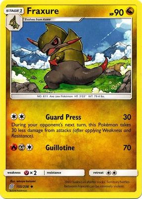 Fraxure - 155/236 - Uncommon
Sun &amp; Moon: Unified Minds Singles