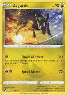 Zygarde - 134/195 - Rare
Sword &amp; Shield: Silver Tempest Singles