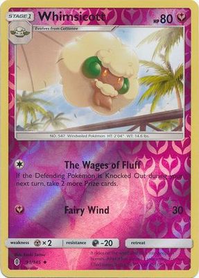 Whimsicott - 91/145 - Uncommon Reverse Holo
Sun &amp; Moon: Guardians Rising Reverse Holo Singles