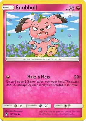 Snubbull - 137/214 - Common Sun &amp; Moon: Lost Thunder Singles