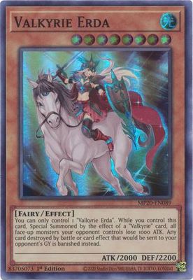 Valkyrie Erda - MP20-EN089 - Super Rare 1st Edition 2020 Mega-Tin: Lost Memories 1st Edition Singles