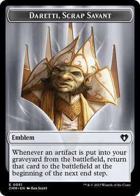 City&#39;s Blessing // Emblem - Daretti, Scrap Savant Double-Sided Token - Commander Masters (CMM)