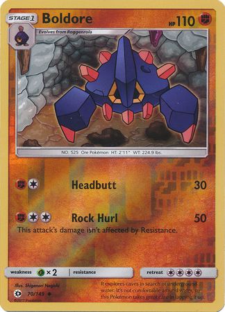 Boldore - 70/149 - Uncommon Reverse Holo
Sun &amp; Moon (Base Set) Reverse Holo Singles