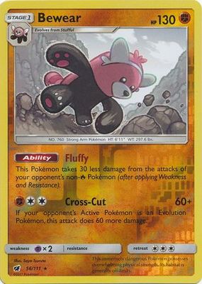 Bewear - 56/111 - Holo Rare Reverse Holo
Sun &amp; Moon: Crimson Invasion Reverse Holo Singles