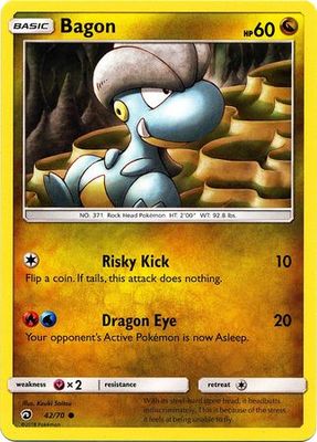 Bagon - 42/70 - Common
Sun &amp; Moon: Dragon Majesty Singles
