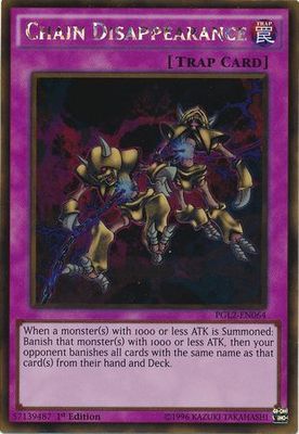 Chain Disappearance - PGL2-EN064 - Gold Rare 1st Edition
Premium Gold: Return of the Bling 1st Edition Singles