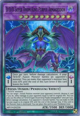 D/D/D Super Doom King Purple Armageddon - MP19-EN230 - Super Rare 1st Edition
Yu-Gi-Oh! 2019 Mega-Tins: Gold Sarcophagus Tin Mega Pack Singles