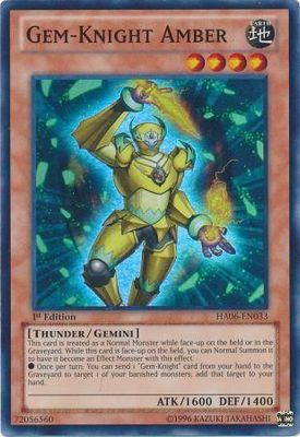Gem-Knight Amber - HA06-EN033 - Super Rare 1st Edition Hidden Arsenal 6: Omega Xyz 1st Edition Singles (espanol)
