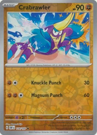Crabrawler - 114/197 - Common Reverse Holo Scarlet &amp; Violet: Obsidian Flames Reverse Holo Singles