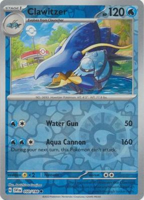 Clawitzer - 050/198 - Common Reverse Holo Scarlet &amp; Violet (Base Set) Reverse Holo Singles