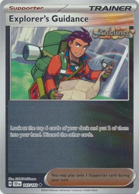 Explorer&#39;s Guidance - 147/162 - Uncommon Reverse Holo
Scarlet &amp; Violet: Temporal Forces Reverse Holo Singles