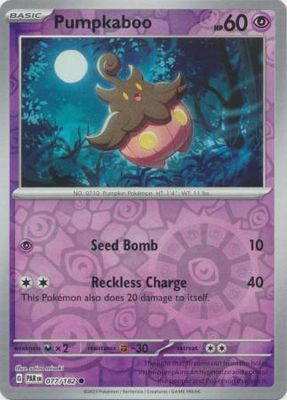 Pumpkaboo - 077/182 - Common Reverse Holo Scarlet &amp; Violet: Paradox Rift Reverse Holo Singles