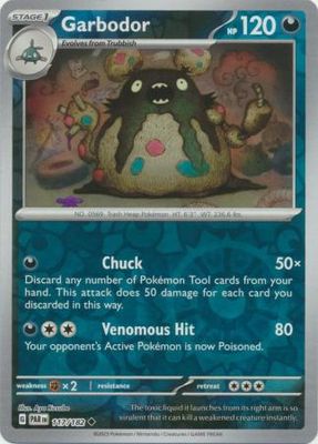 Garbodor - 117/182 - Uncommon Reverse Holo Scarlet &amp; Violet: Paradox Rift Reverse Holo Singles