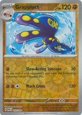 Grapploct - 052/091 - Uncommon Reverse Holo Scarlet &amp; Violet: Paldean Fates Reverse Holo Singles