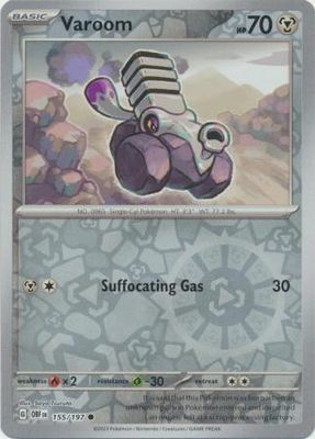 Varoom - 155/197 - Common Reverse Holo Scarlet &amp; Violet: Obsidian Flames Reverse Holo Singles