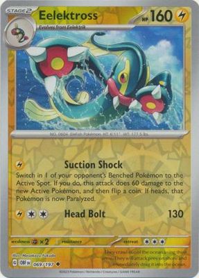 Eelektross - 069/197 - Uncommon Reverse Holo
Scarlet &amp; Violet: Obsidian Flames Reverse Holo Singles