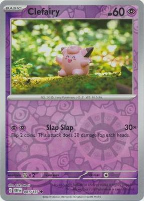 Clefairy - 081/197 - Common Reverse Holo
Scarlet &amp; Violet: Obsidian Flames Reverse Holo Singles