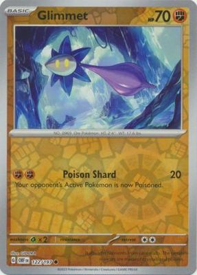 Glimmet - 122/197 - Common Reverse Holo
Scarlet &amp; Violet: Obsidian Flames Reverse Holo Singles