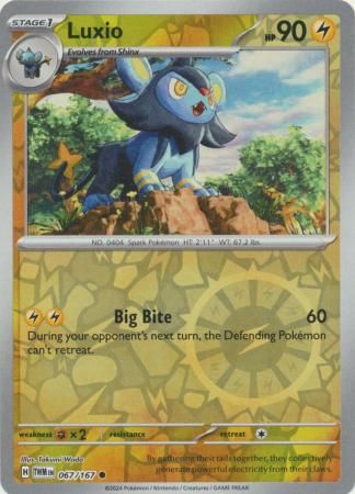 Luxio - 067/167 - Common Reverse Holo Scarlet &amp; Violet: Twilight Masquerade Reverse Holo Singles (Español)