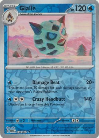 Glalie - 052/167 - Uncommon Reverse Holo Scarlet &amp; Violet: Twilight Masquerade Reverse Holo Singles