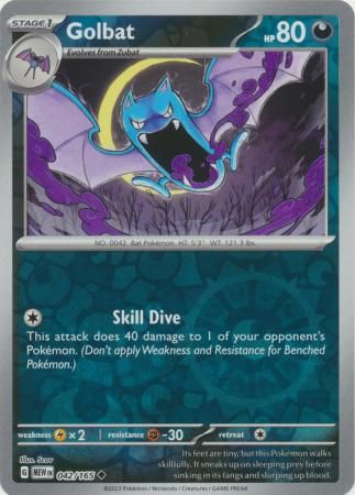 Golbat - 042/165 - Uncommon Reverse Holo Scarlet &amp; Violet 151 Reverse Holo Singles