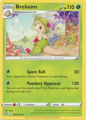 Breloom - 004/172 - Rare
Sword &amp; Shield: Brilliant Stars Singles