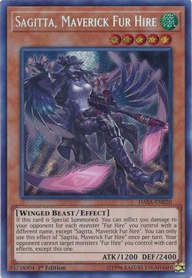 Sagitta, Maverick Fur Hire - DASA-EN020 - Secret Rare 1st Edition
Dark Saviors 1st Edition Singles