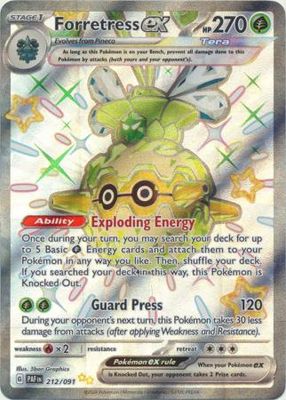 SJ Forretress ex - 212/091 - Shiny Ultra Rare
Scarlet &amp; Violet: Paldean Fates Singles
