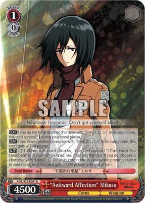 &quot;Awkward Affection&quot; Mikasa - Attack on Titan (AOT/S35)
Attack on Titan